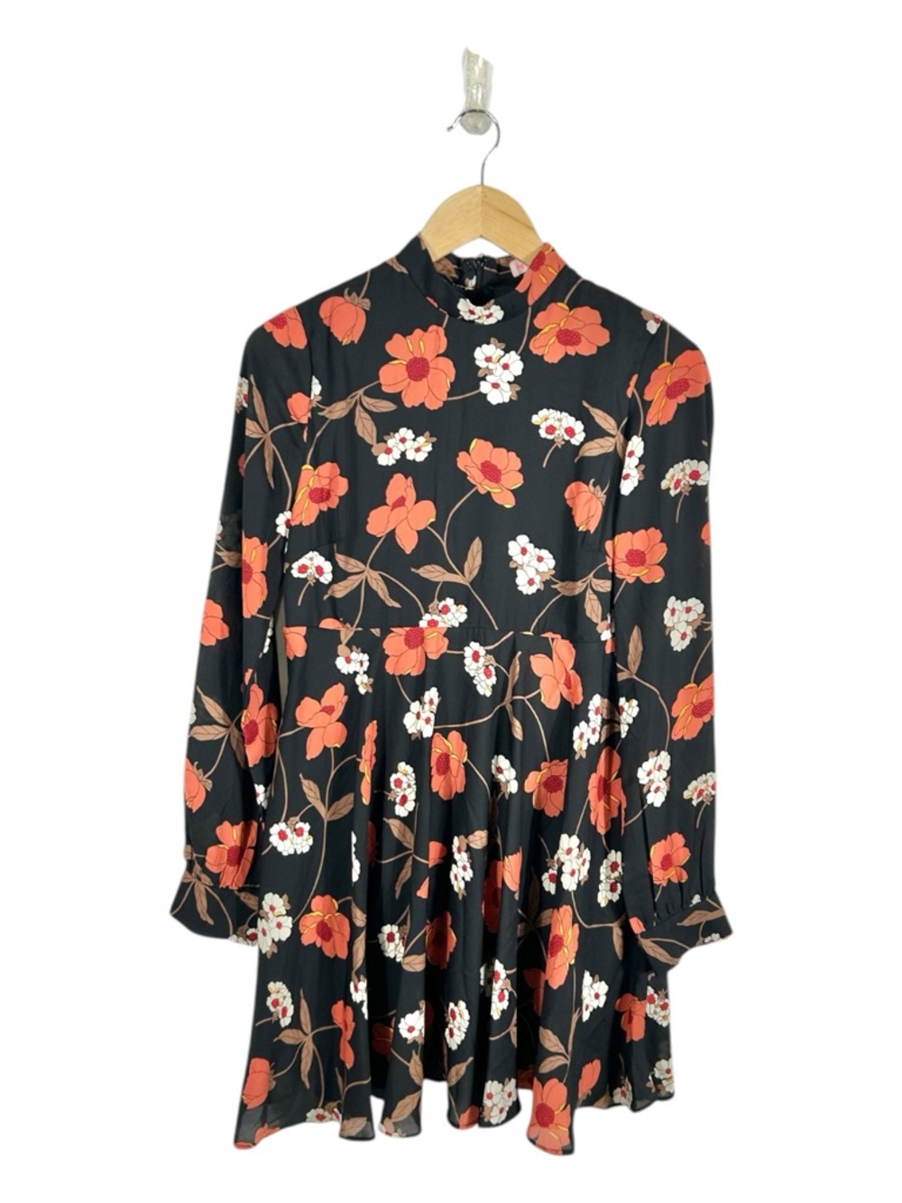 Re:Named Black Floral Boho Long Sleeve Dress Size Medium